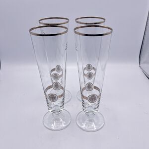 Vintage German 8” .2L Warsteiner pilsner Glasses